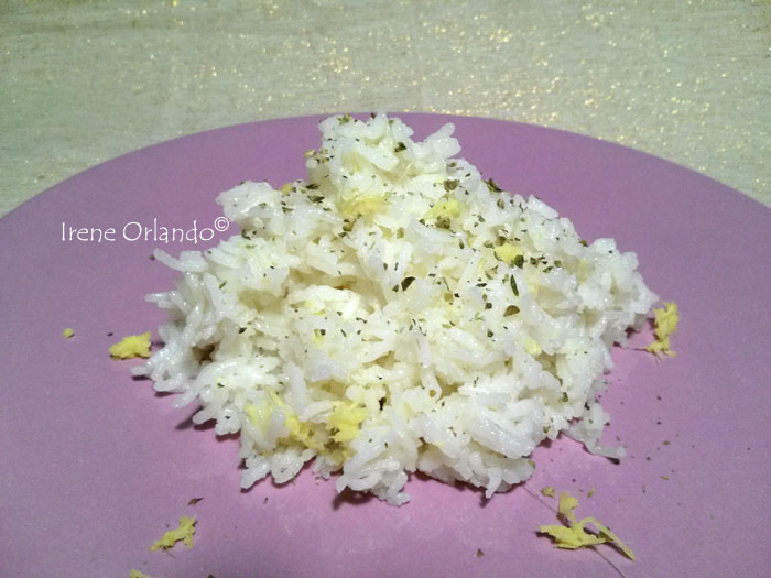 Riso Basmati bianco con Zenzero grattuggiato e origano fresco