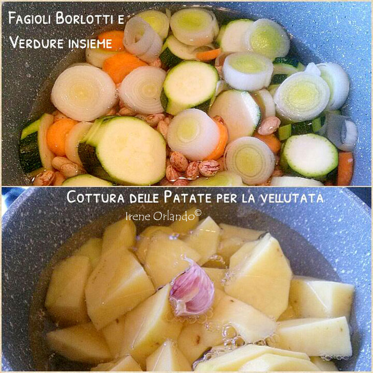 Ricetta della Zuppa di Fagioli con Vellutata di Patate Desirèe