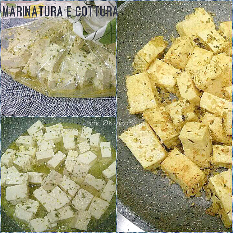 Ricetta dei Tocchetti di Tofu al naturale Biologico - Marinatura, Padella