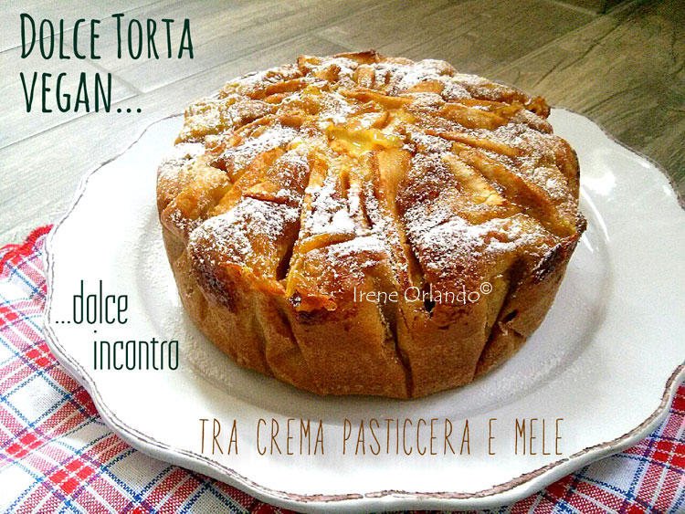 Ricetta della Torta soffice con Crema Gialla Vegan e Mele - Immagine in evidenza