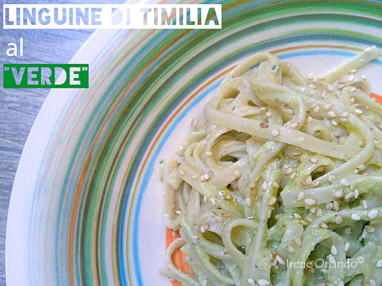 Linguine di Timilia con Avocado, Capperi di Pantelleria e Semi di Zucca